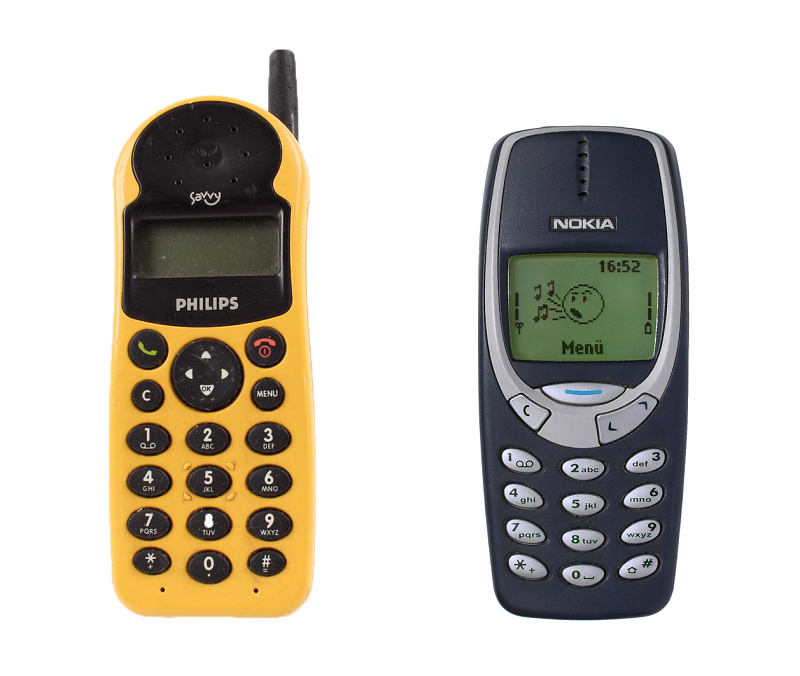 Tlačítkové mobily Philips a Nokia